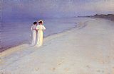 Peder Severin Kroyer Famous Paintings - Tade de verano en la playa